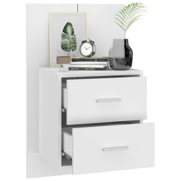 Berkfield Wall-mounted Bedside Cabinet High Gloss White