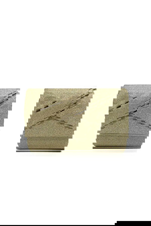 Pluspup Pleated Glitter Clutch Bag with Chain Strap