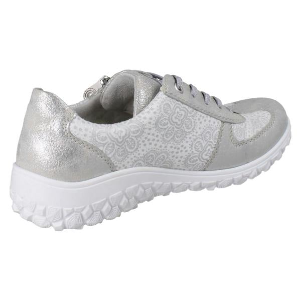 Rieker Womens Rieker Extra Wide Detailed Lace Up Trainers With Side Zip 59501