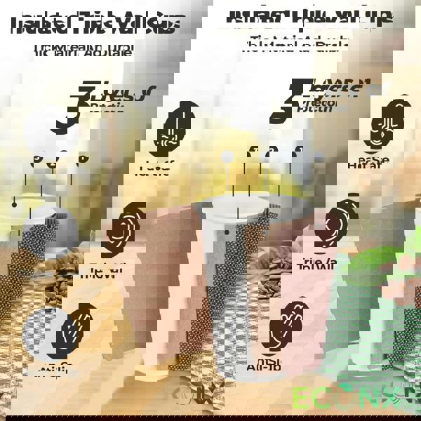 ECONX 8oz Coffee Paper Cup VIP Designed 3PLY Disposable Coffee Cup for Takeaway Hot Drinks Brown