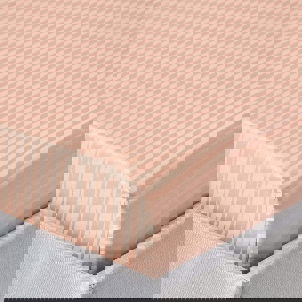 HOMESCAPES Silky 330 TC Egyptian Cotton Satin Stripe Fitted Sheet – 30 cm Deep