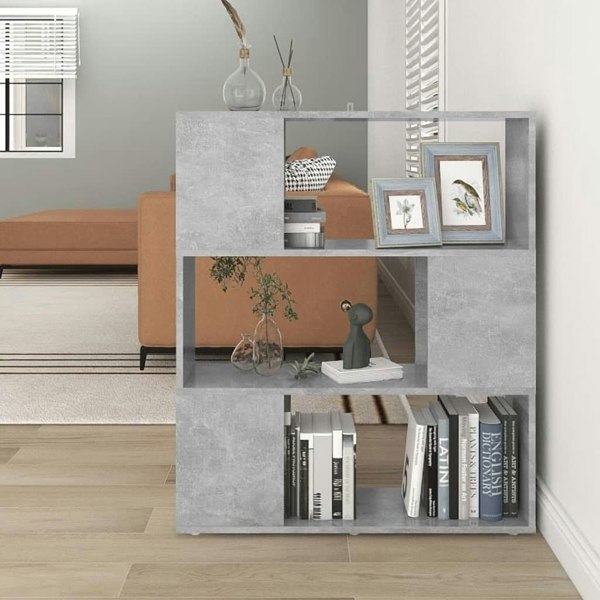Berkfield Book Cabinet Room Divider Concrete Grey 80x24x94 cm Engineered Wood