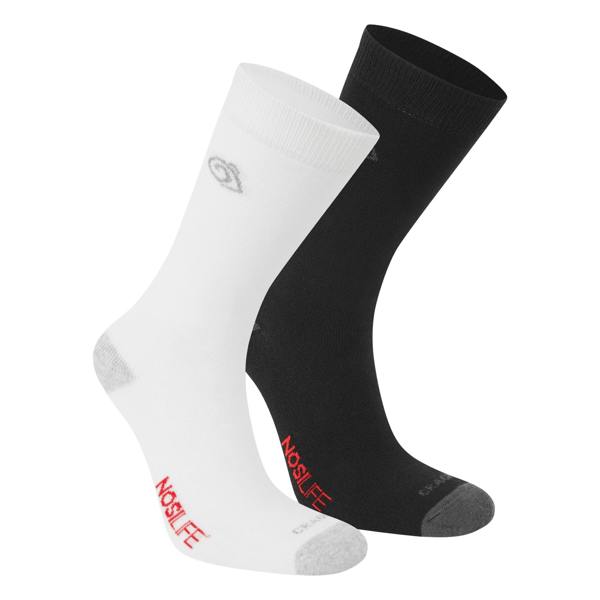 Craghoppers Unisex Adult Insect Repellent Socks (Pack of 2) - Black/White - 
