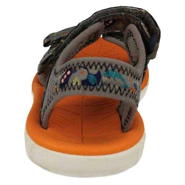 Clarks Childrens Clarks Pattern Detailed Adjustable Sandals Surfing Tide