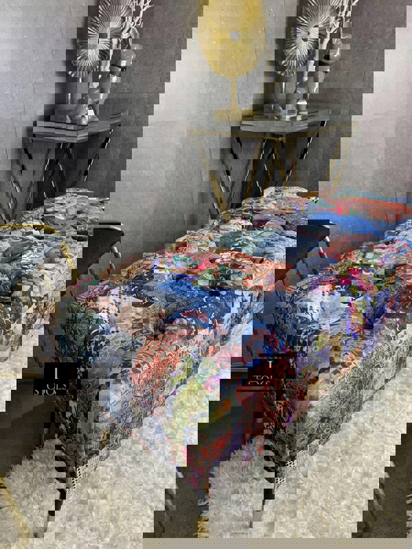 ISTOOLS Demask Upholstered Footstool Ottoman – Handmade Stylish Seating