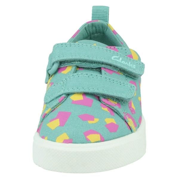 Clarks Childrens Clarks Hook & Loop Fastening Canvas Shoes City Bright