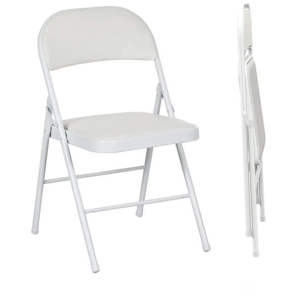 Bobobiy Set of Two Cushioned Folding Chairs - White