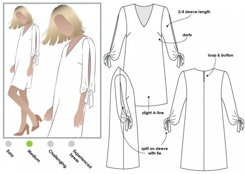 Style Arc Sewing Pattern Marilyn Dress - Dresses for Women - Intermediate