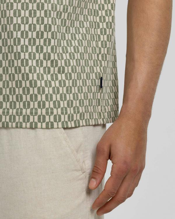Steel & Jelly Bayley - Retro Geometric Print Polo Shirt