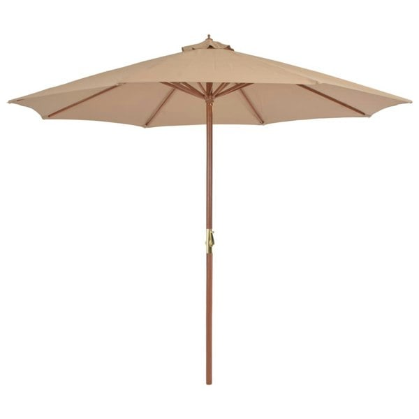 Berkfield Outdoor Parasol with Wooden Pole 300 cm Taupe