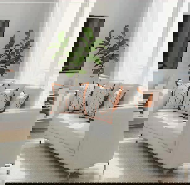 Anyhouz Anypillow Pillowcase White With Orange Abstract Line Print Decorative Cushion Cover