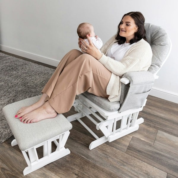 Haywood limited edition grey chevron glider chair - mother and baby