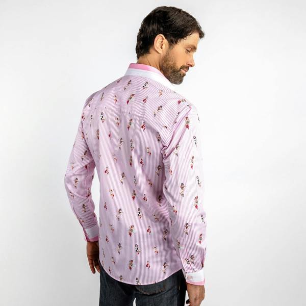 PIN UP GIRL FIREFIGHTER PRINT SHIRT - Premium Men's Patterned Shirt by Claudio Lugli | Bold Design, Tailored Fit, Best Printed Shirts