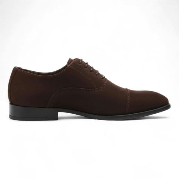 Dolcetto Men’s Brown Faux Suede Leather Lace-Up Derby Oxford Shoes