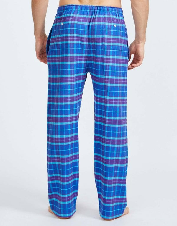 Men's Brushed Cotton Pyjama Trousers – Ultraviolet Check - British Boxers