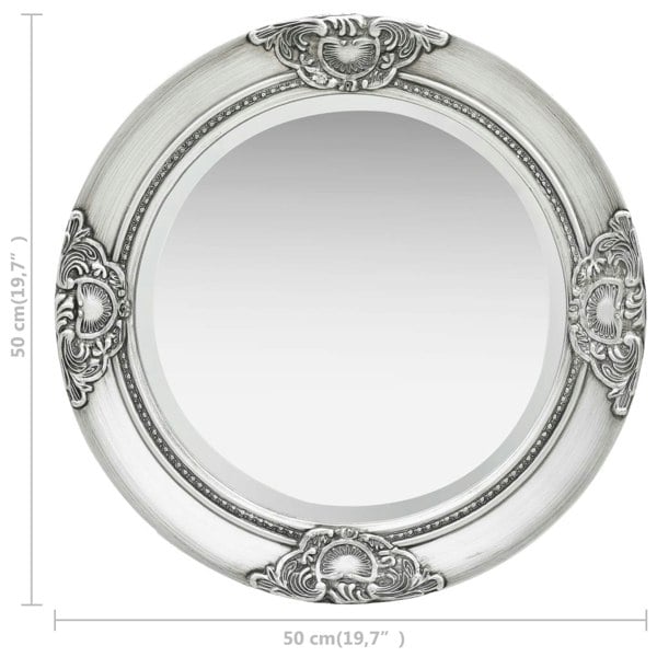Berkfield Wall Mirror Baroque Style 50 cm Silver