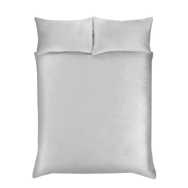 Smart Living Luxury Soft & Elegant Matte Velvet Duvet Cover Set with Pillowcases - Silver