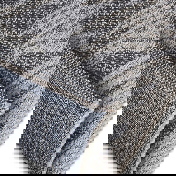 Indoor & Outdoor Tribal Floral Rug – Grey