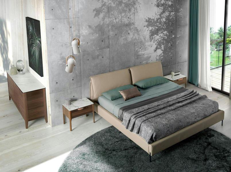 Angel Cerdá Walnut Sideboard With Glass Top Imitating Marble 3080