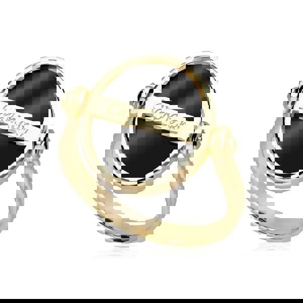 270R062201925 Zodiac Black Onyx Capricorn Flip Ring in 18ct Gold Plated Silver 3