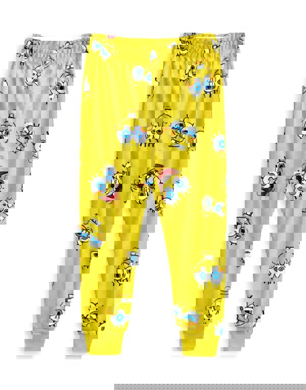 SpongeBob SquarePants Unisex Kids Multicoloured Big Face And AOP Multi-Pack of 2 Long Sleeve Long Leg Pyjama Set