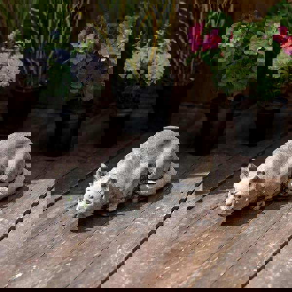 Stone Cast Prowling Cat Sculpture