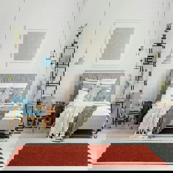 Shaggy Rug Plain Orange ultra soft 30 mm pile, non-shedding