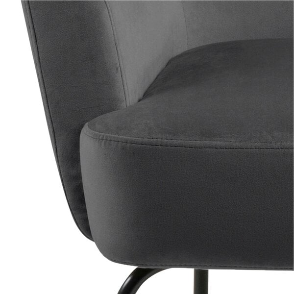 Wyld Haus Kobe Dark Grey Velvet Lounge Accent Chair