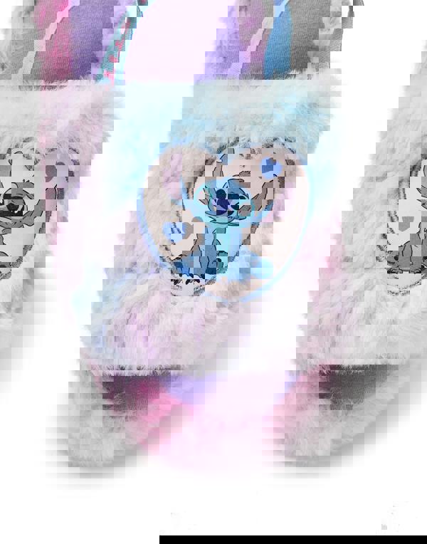 Disney Womens Multicoloured Fluffy Ombre Stitch Character Slider Slippers