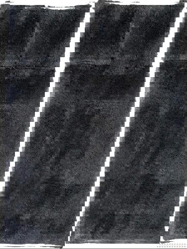 Smart Living Teddy Long Pile Faux Fur Duvet Cover with Pillowcases - Charcoal