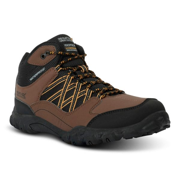 Regatta Men's Edgepoint Mid Waterproof Hiking Shoes - Chestnut/Inca Gold