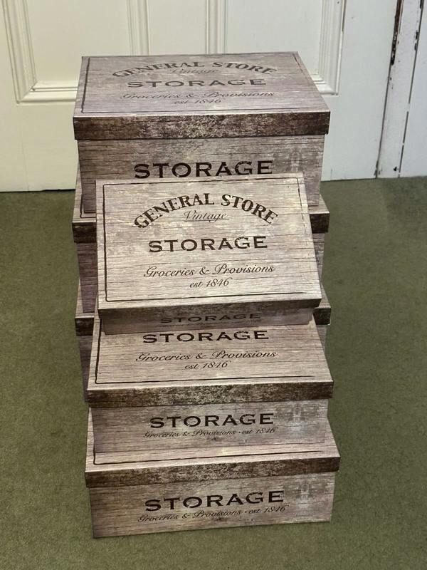 Sil PACK OF 6 CARDBOARD STORAGE BOXES