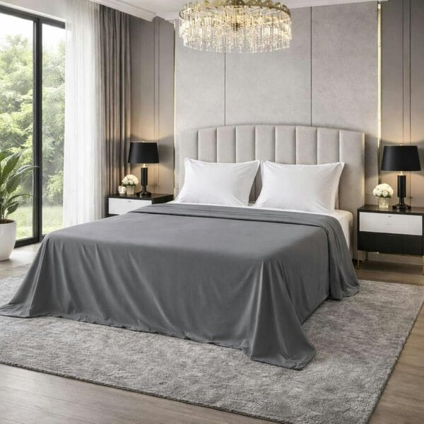 Night Zone Polycotton Flat Sheet – Soft Easy Care Bed Linen for Everyday Use - Grey