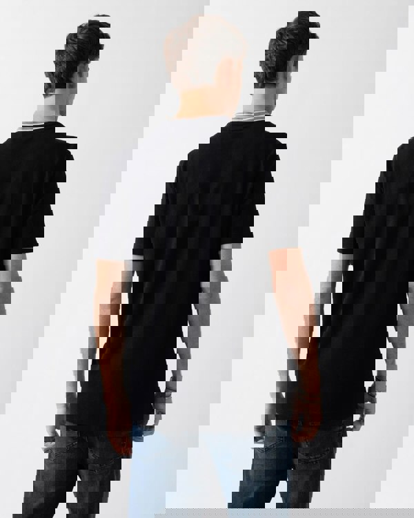 BOSS Green Taddy Mens Cotton Piqué T-Shirt with Oxford-Jacquard Back Collar - Charcoal 015