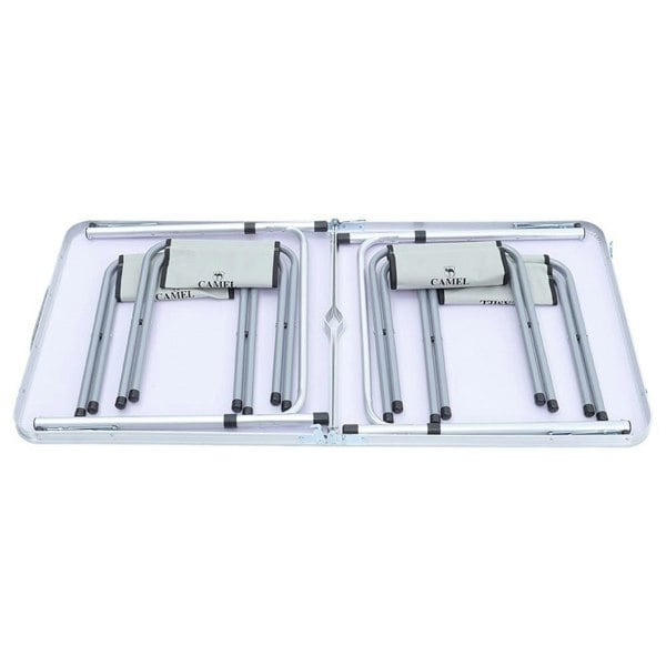 Portable Aluminium Folding Picnic Table with 4 Stools Garden Dining Sets Living and Home