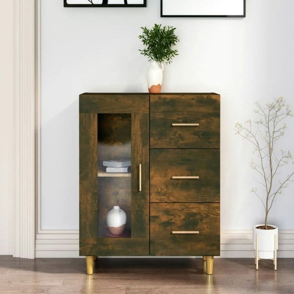 Berkfield Sideboard Smoked Oak 69,5x34x90 cm Engineered Wood