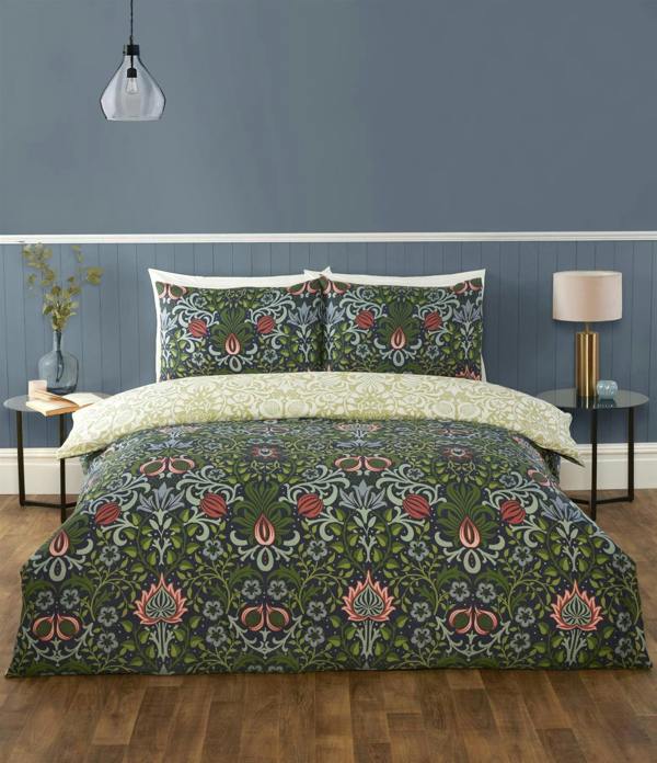 Heritage Flora Navy Duvet Cover Set
