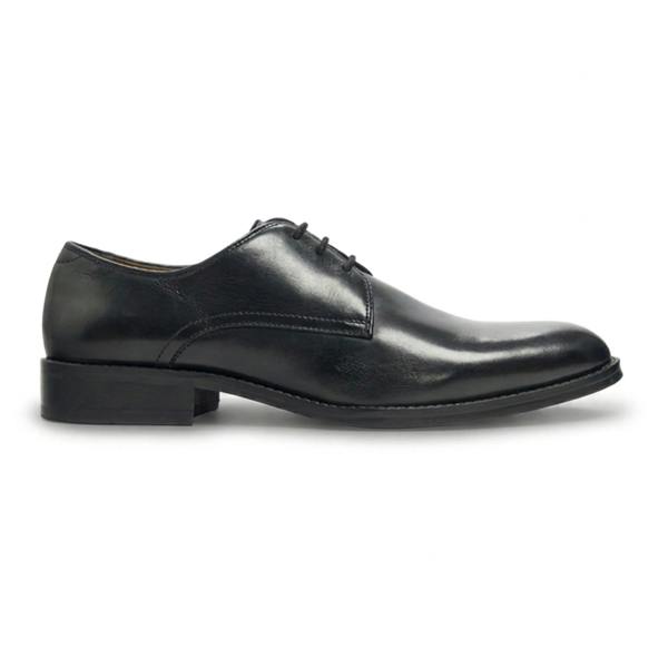 House Of Cavani Taylor - Men's Black Leather Classic Lace-Up Derby Shoes