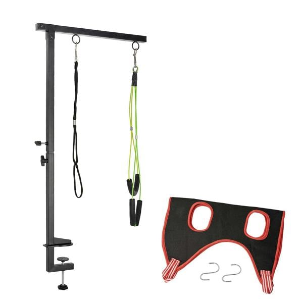 Skylos Dog Grooming Table Arm Adjustable 270° Steel Clamp Hammock for Home Black