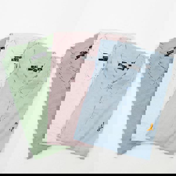 Brave Soul Baby Blue 3 Pack Cotton Jersey Polo Shirts - Baby Blue Image 1