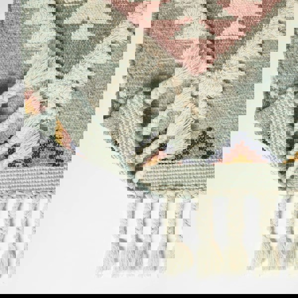 HOMESCAPES Tenali Blue Kilim Wool Rug