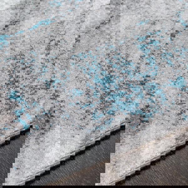 Livabliss Wanderlust-Abstract Blue Grey Black Modern Marble Rug