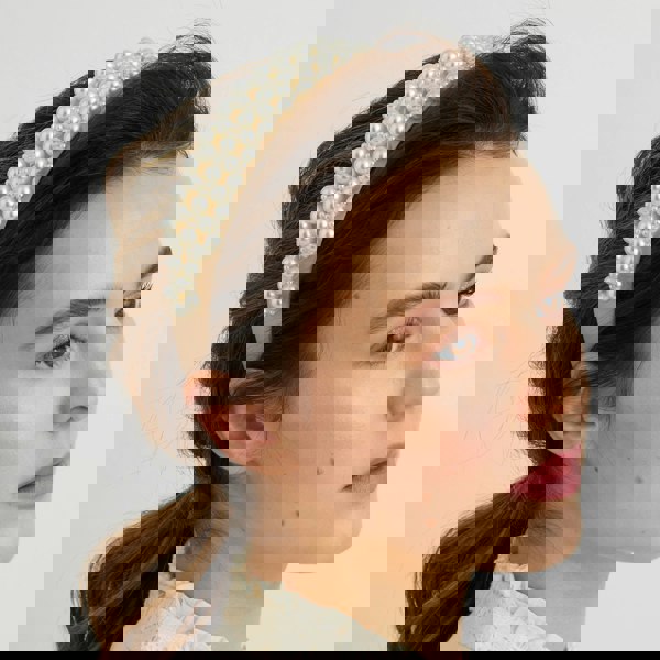 pearl headband for bride