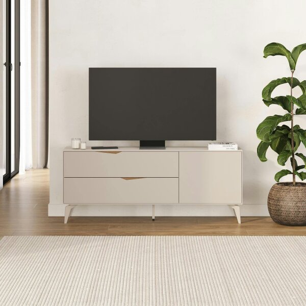 Decortie Jaden TV Unit for TVs up to 60in 2 Drawers and Door 150 x 35 x 61 cm