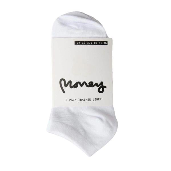 Money Childrens/Kids Tayla No-Show Socks (Pack of 5) - White - 