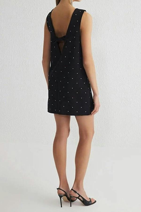 WOVCOR Sparkling Stone Print Mini Dress