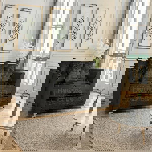 Furnishings For Less Victoria Plush Velvet 2 Seater Sofa