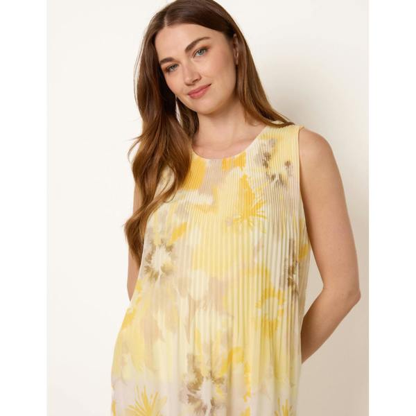 Blue Vanilla Watercolour Floral Printed Pleated Top