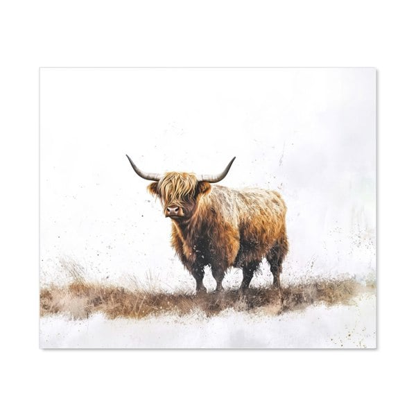 Warren Reed - Designer Highland Cow Watercolour Kitchen Splashback