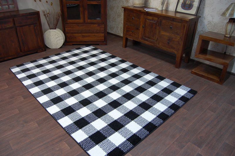 RugsX Sketch Rug - Black & White Gingham